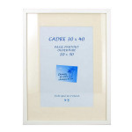 Cadre en MDF Carla blanc + passe-partout - 30 x 40 cm