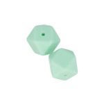 Perles en silicone hexagonales 1,7 cm - vert d'eau - 2 pcs