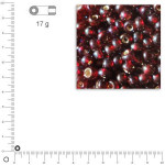Perles de rocailles Rainbow intérieur argenté Ø 4 mm x 17 g - Rouge Pompadour