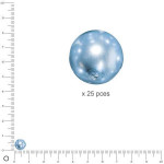 Perles Renaissance - Bleu clair - Ø 8 mm  x 25 pces