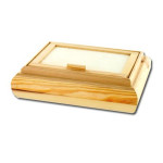 Coffret rectangulaire en bois miroir 21 x 16 x 5 cm