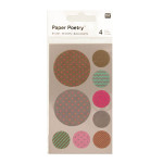 Stickers en papier Washi ronds or et argent x 4 planches