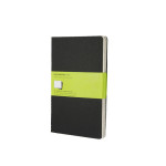 Set de 3 carnets de notes Moleskine pages blanches 13 X 21 noir