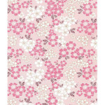 Papier Japonais 52 x 65,5 cm 100 g/m² Fleurs sur fond Rose