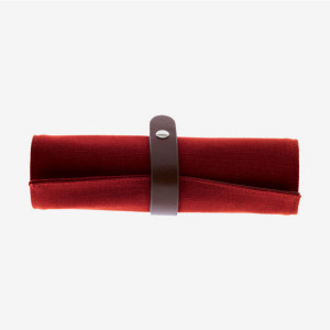 Trousse roll up en toile de coton rouge