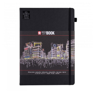 Carnet de dessin Sketch Note Book papier Noir 140 g/m² 80 F - 12 x 12 cm