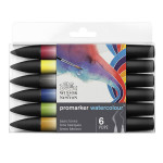 Marqueur d'aquarelle double pointe Set tons Basiques 6 pcs