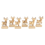 Marque-place en bois Renne de noël 6 pcs