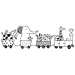 Tampon bois - Petit train - 3,6 x 7,7 cm
